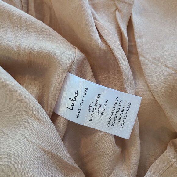 Lulus Gold Plunge Neck Bow Midi Day Dress Elegant NEW Medium Wedding Prom - Picture 6 of 9